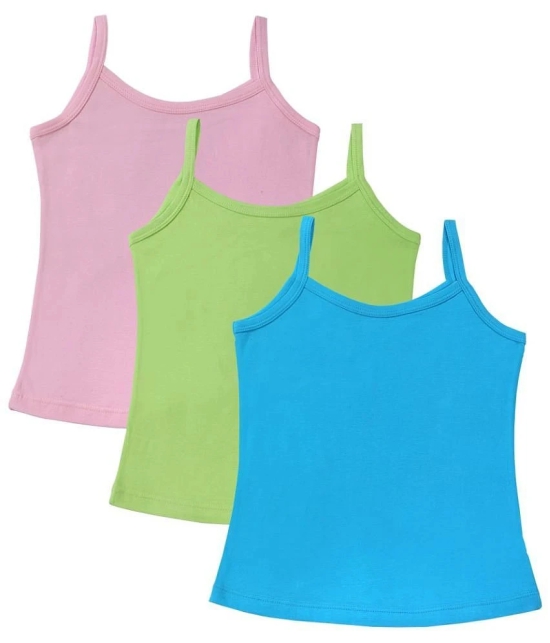 Bodycare Girls Vest Dori Neck Sleeveless Pack Of 3-Assorted - None