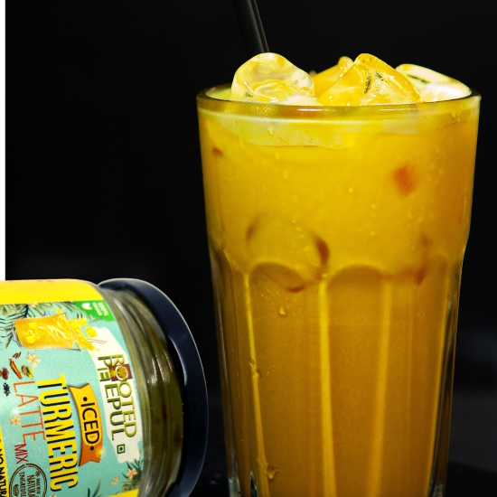 Rooted Peepul Iced Turmeric Latte Mix | Made with Pure spices & Lakadong Turmeric-75 g