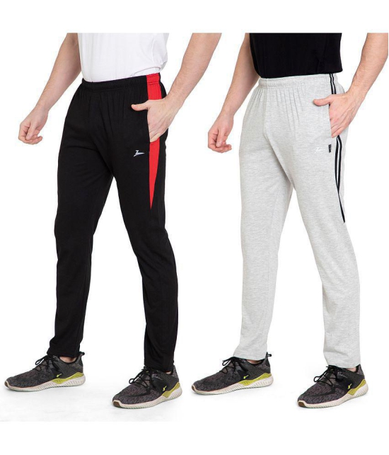 Zeffit Solid Men Black, Grey Track Pants (Pack Of 2 ) - XL