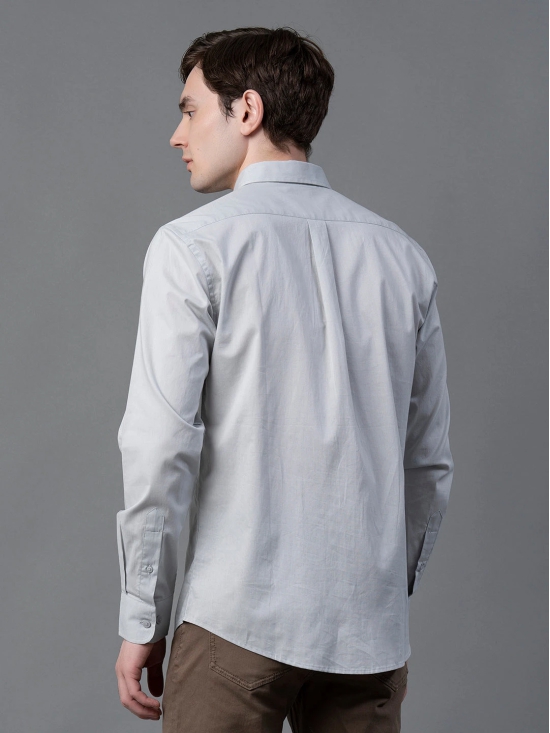 Red Tape Men Grey Solid Shirts