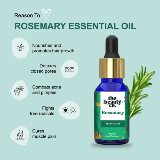 The Beauty Co . Rosemary Essential Oil for Hair Growth and Acne Control (15 ml)