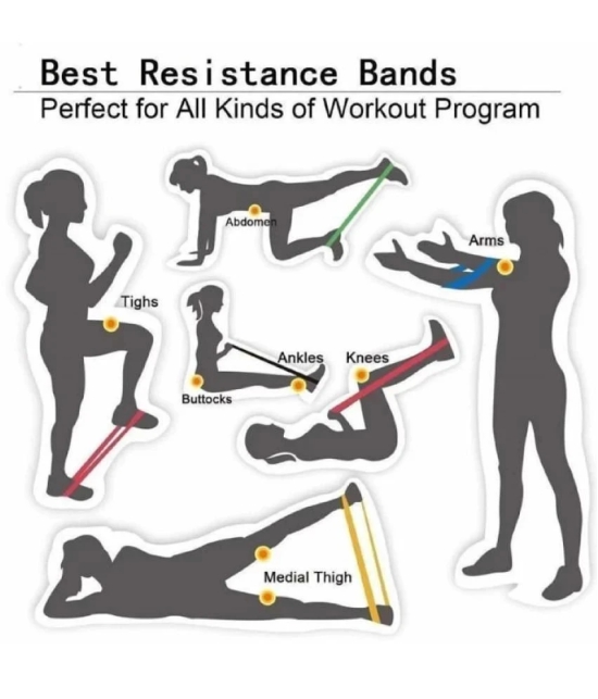 Heavy duty loop resistance bands work to strengthen, stabilize and tone muscles. Each of the four loop bands has a different resistance level ranging from extra light to extra heavy. Use thi