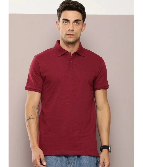 Dillinger Cotton Regular Fit Solid Half Sleeves Mens T-Shirt - Maroon ( Pack of 1 ) - None