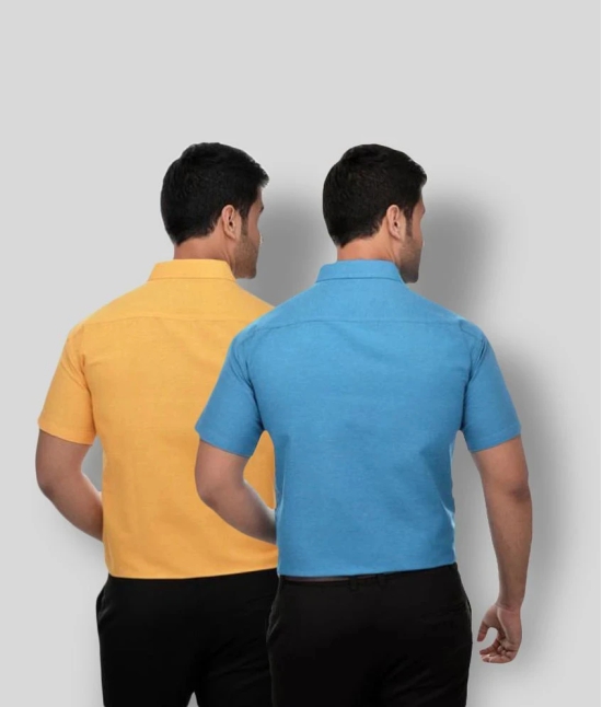 DESHBANDHU DBK - Multicolor Cotton Regular Fit Mens Formal Shirt (Pack of 2) - None