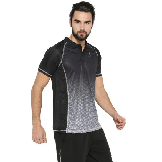 Campus Sutra Black Polyester Polo T-Shirt Single Pack - M