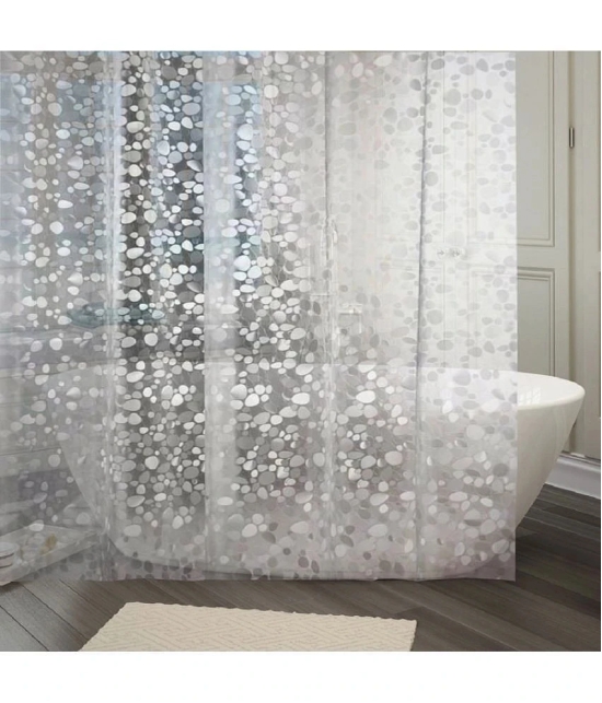 CASA FURNISHING White PVC Shower Curtain ( Single )