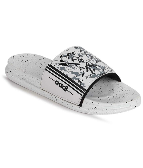 Aadi - White Mens Slide Flip Flop - None