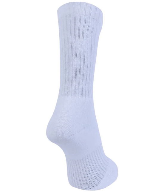 Dollar - Cotton Blend Mens Solid White Full Length Socks ( Pack of 3 ) - White