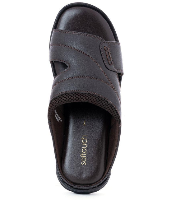 KHADIM - Brown Mens Leather Slipper - None