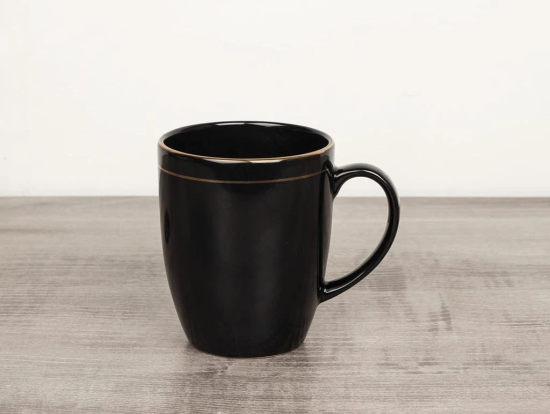 Femora Black Color Gold Line Ceramic Coffee Mug - 300 ML