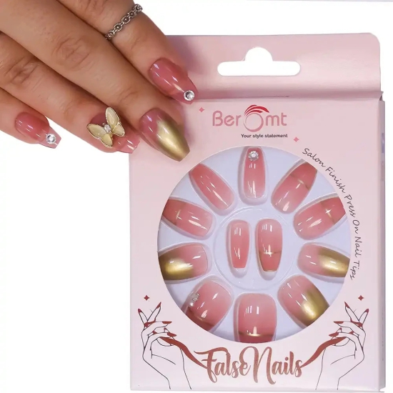 PARTY NAILS BUTTERFLY CHARM (NAIL KIT INCLUDED)-Nude Print