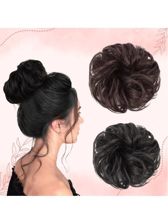 LYKAA Black,Brown Womens Hair Bun ( Pack of 2 ) - Black,Brown