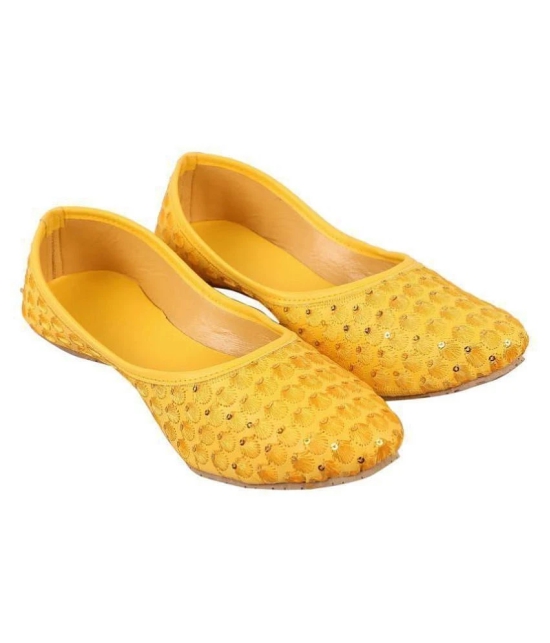 Raj Yellow Ethnic Footwear - None