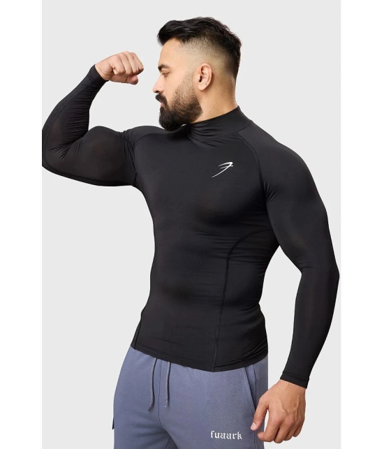 Fuaark Black Polyester Slim Fit Mens Compression T-Shirt ( Pack of 1 ) - None