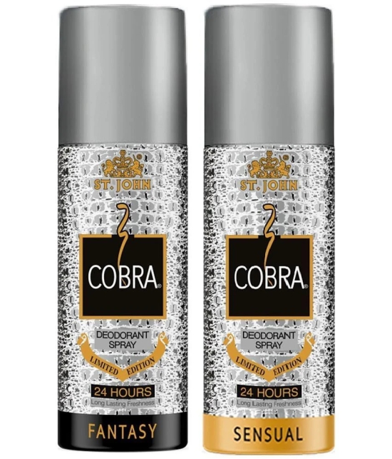 St. John Cobra Sensual & Fantasy 150ml Each Deodorant Spray for Men 150 ml ( Pack of 2 )