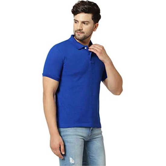 London Hills Mens Half Sleeve Pure Cotton Polo Neck Regular Fit Non-Shrinkable Multi-Colored T-Shirts