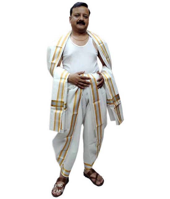 Gahoifab White Dhoti Pack of 2 - None