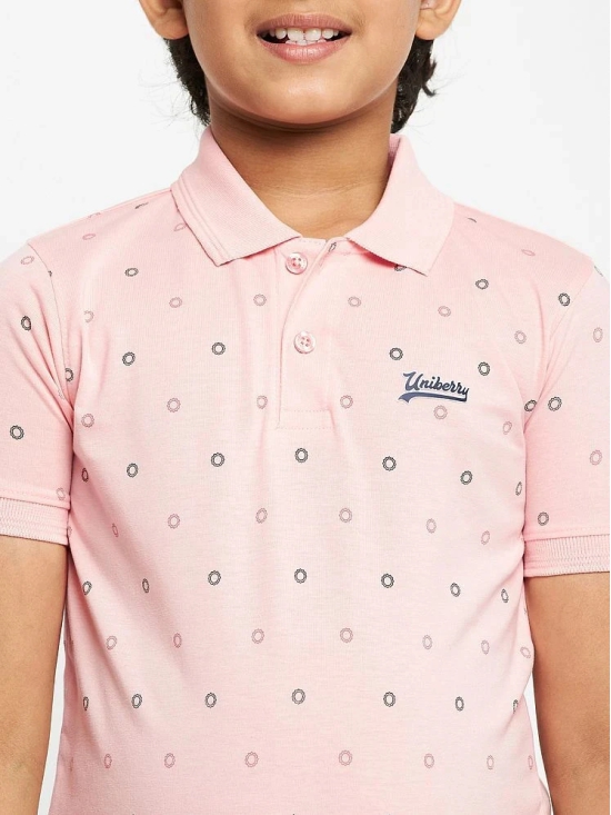 UNIBERRY - Pink Cotton Blend Boys Polo T-Shirt ( Pack of 1 ) - None