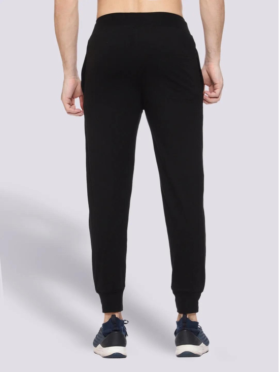 Black Close Bottom Cotton Track Pant for Men-Black / 7XL