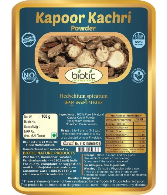 Biotic Kapoor Kachri Powder (Hedychium Spicatum) Kapur Kachri Powder 100 gm