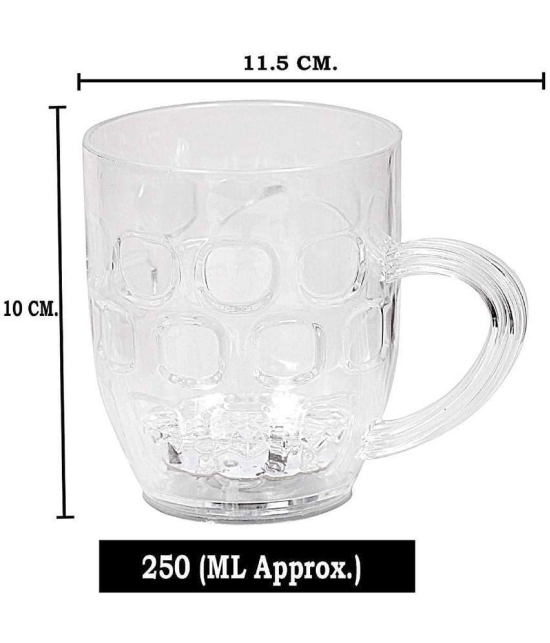 Casotec Color Changing Plastic LED Lighting Mug, 250ml (Pack of 2) - Transparent