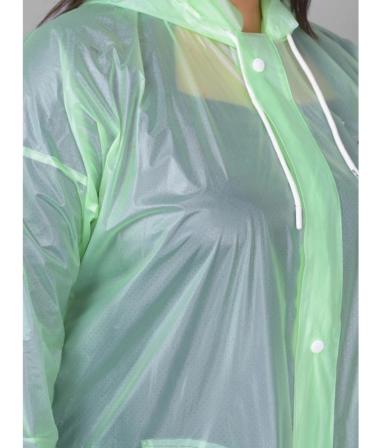 Dollar Polyester Long Raincoat - Green - None