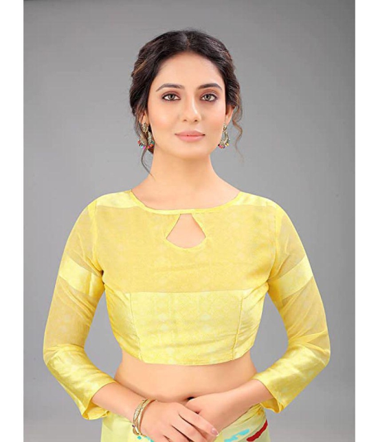 Sitanjali - Yellow Georgette Saree With Blouse Piece ( Pack of 1 ) - Yellow