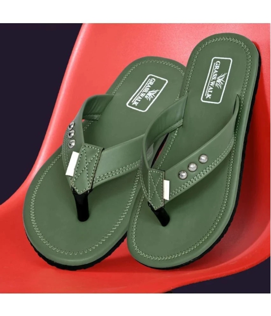 GRASS WALK Green Mens Thong Flip Flop - None