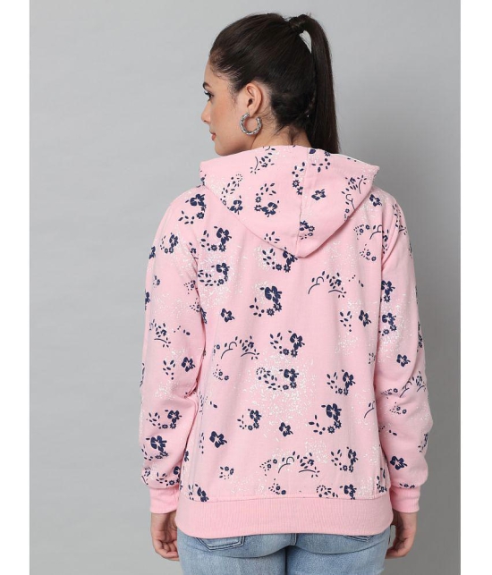 eWools.in Cotton Blend Women''s Hooded Sweatshirt ( Pink ) - None