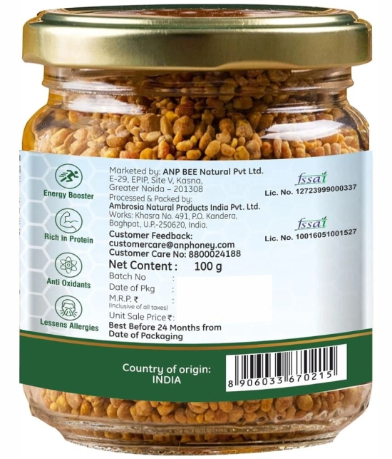 ANP BEE - Pure Natural Coconut Bee Pollen Granules Plant Protein Powder ( 1 gm Crunchy Coconut )