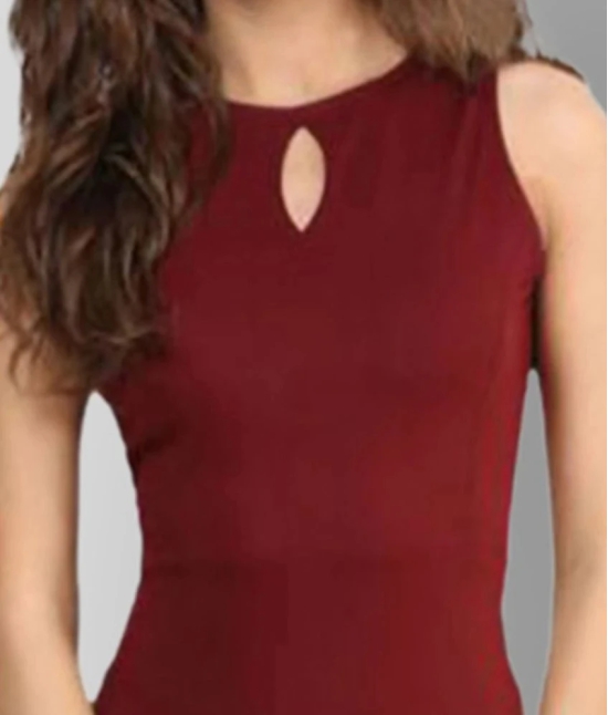 Miss Chase - Maroon Cotton Womens Bodycon Dress ( Pack of 1 ) - S