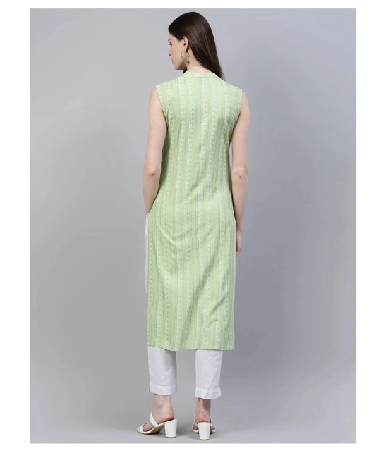 Stylum - Green Rayon Womens Front Slit Kurti - S