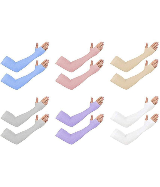 FITMonkey - Multicolor Self Design Riding Sleeves ( Set of 6 ) - Freesize