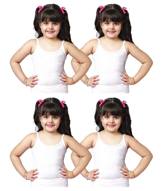 Dixcy Sonia Cotton Kids/Girls Camisoles/Slips/Vests - Pack of 4 - None