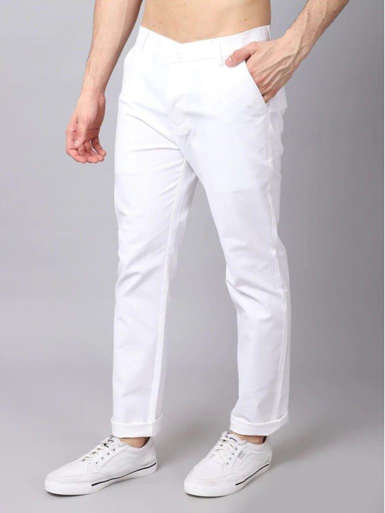 Rodamo Men White Slim Fit Trousers