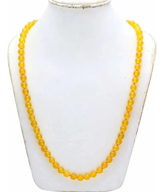 TEVATIYA Rosary 8 MM Yellow Hakik Mala 1 Piece ( Pack of 1 )