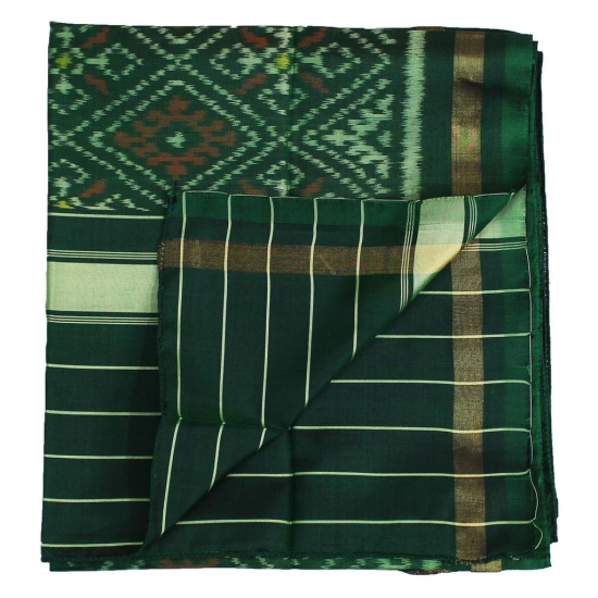 Garvi Gurjari (A Gujarat Govt Enterprise Green Shaded Handloom Single Ikat Patola Silk Stole (GGCSIPSS19)