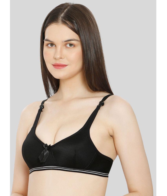 ILRASO - Black Cotton Blend Lightly Padded Women's Plunge Bra ( Pack of 1 ) - None