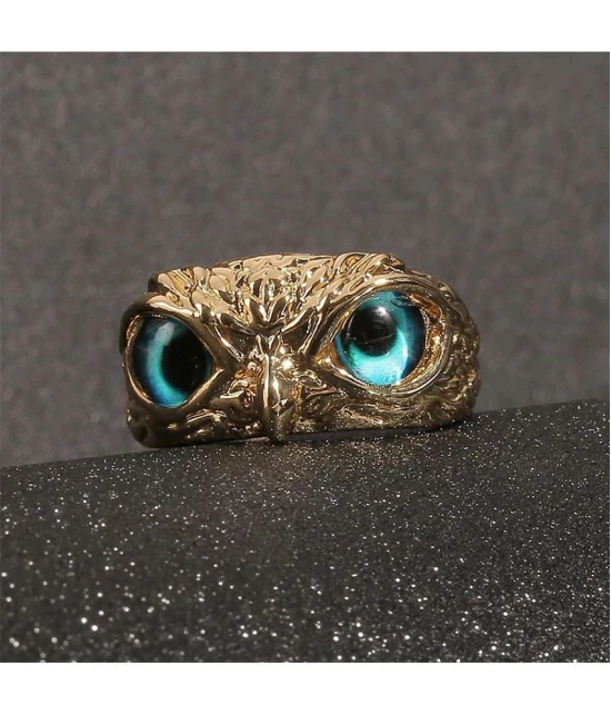 Fashion Frill Owl Face Ring | Owl Ring | Unisex Style | Stainless Steel | Adjustable | Gold Plated |Eagle | Animal| Finger Ring For Men Boys Girls Women. - None