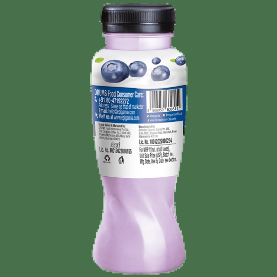 Epigamia Greek Yogurt Smoothie - Blueberry, 180 Ml Bottle