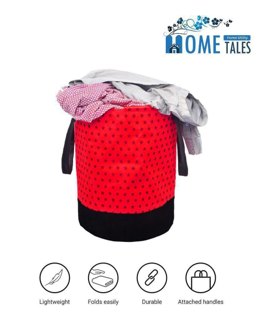 HOMETALES 45 L capacity Laundry Bag,Red (1U)