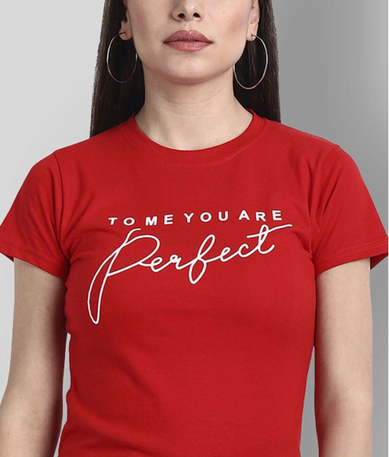 Fabflee Cotton Red T-Shirts - Single - 2XL