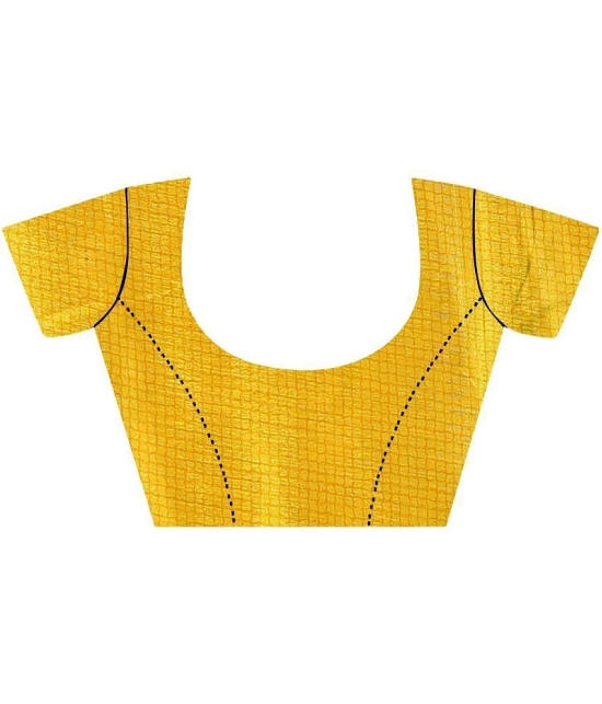 LEELAVATI - Yellow Crepe Saree With Blouse Piece ( Pack of 1 ) - Yellow