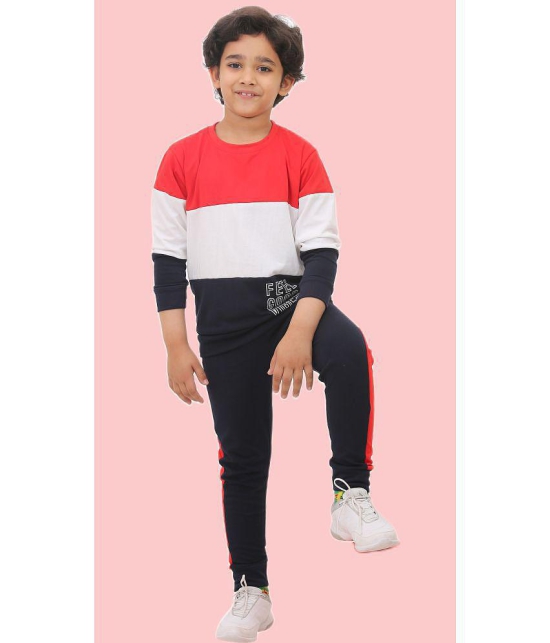 Rydho - Red Cotton Boys T-Shirt & Trackpants ( Pack of 1 ) - None