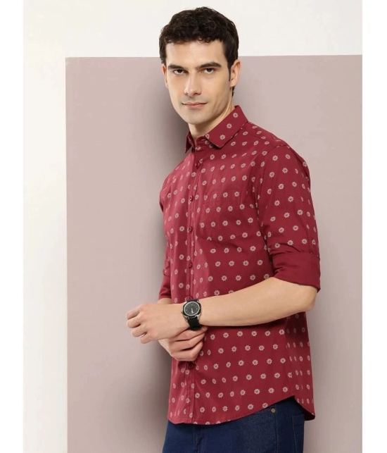 Dillinger 100% Cotton Regular Fit Printed Full Sleeves Mens Casual Shirt - Maroon ( Pack of 1 ) - None