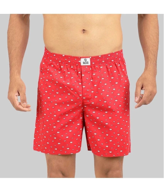 Supersquad Cotton Mens Boxer- ( Red ) - None