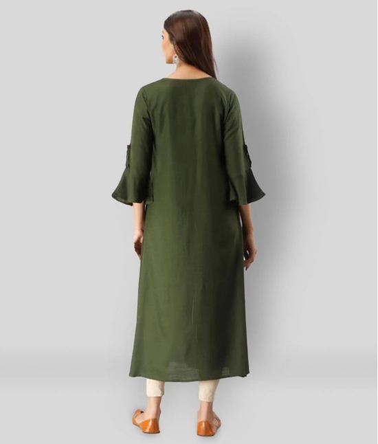 MAUKA - Green Rayon Womens Flared Kurti ( Pack of 1 ) - 5XL