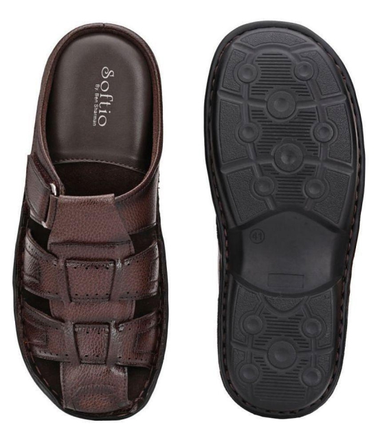 softio Brown Flip Flops - 11