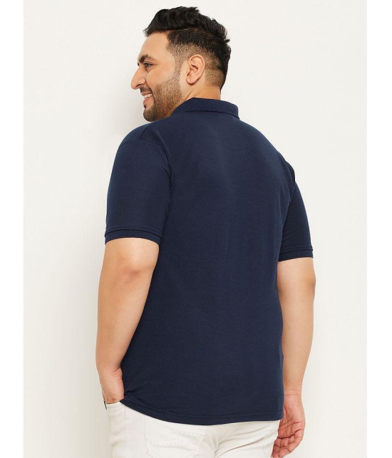 MXN - Navy Cotton Blend Regular Fit Men's Polo T Shirt ( Pack of 1 ) - None