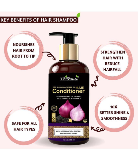 Phillauri Red Onion Black Seed Oil Ultimate Hair Care Kit for Hair Fall Control(Shampoo (300 ML) + Hair Conditioner (300 ML) + Hair Oil (100 ML))